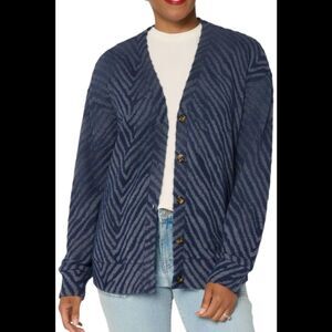 Me by Jennie Garth Women's Bea Jacquard Cardigan Navy - Regular